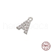 Real Platinum Plated Rhodium Plated 925 Sterling Silver Micro Pave Clear Cubic Zirconia Charms STER-P054-10P-A-1