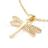 Clear Cubic Zirconia Dragonfly Pendant Necklace NJEW-O125-18G-2