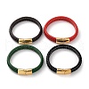 Mixed Color Braided Leather Cord Bracelet BJEW-M302-01G-1