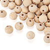 100Pcs 10 Style Unfinished Natural Wood European Beads WOOD-TA0001-55-12