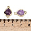 Natural Amethyst Faceted Connector Charms G-L514-048P-09-3