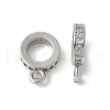 Brass Micro Pave Cubic Zirconia Tube Bails KK-D324-33P-1