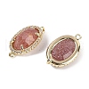 Natural Strawberry Quartz Faceted Oval Links G-B126-07G-07-2