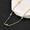 3MM Brass Oval Twisted Chain Necklaces NJEW-M108-01G-1