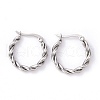 Non-Tarnish 304 Stainless Steel Twist Rope Hoop Earrings for Women EJEW-G298-07A-P-1
