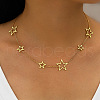 304 Stainless Steel Star Link Chain Necklaces for Women FS-WGF136C-01-2