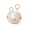 Natural Cultured Freshwater Pearl Copper Wire Wrapped Potato Pendants PALLOY-JF03608-01-3