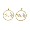 Brass Micro Pave Cubic Zirconia Pendants KK-S526-58G-1