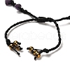 Natural Amethyst & Aphrizite & Synthetic Hematite Nuggets Braided Bead Bracelet BJEW-B073-01A-4
