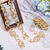 Ethnic Style Iron on/Sew on Polyester Metallic Embroidery Flower Ribbon SRIB-WH0011-204B-5