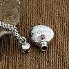 Perfume Bottle Prayer Bottle Alloy Rose Rhinestone Pendant Necklaces for Women FS-WG044F9-01-4