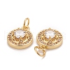 Brass Micro Pave Clear Cubic Zirconia Charms KK-Z023-11G-2