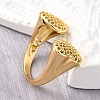 Brass Micro Pave Cubic Zirconia Open Cuff Rings for Women RJEW-K292-04G-3