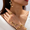 Iron Round Beaded Stud Earrings & Cuff Bangles & Rings Sets FS-WGB12A8-01-2