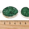 Silver Plated Dyed Oval Natural Drusy Quartz Crystal Beads Strands G-F144-02-S-2