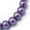 Baking Painted Pearlized Glass Pearl Round Bead Strands HY-Q003-4mm-59-2