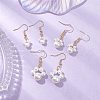 Round Shell Pearl Beads Dangle Earrings EJEW-JE06318-1