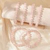 Natural Rose Quartz Stretch Bracelets X-G-N0272-01-4