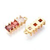 Brass Micro Pave Cubic Zirconia Charms KK-N263-95A-G-2