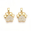 Brass Micro Pave Cubic Zirconia Pendants KK-T070-85G-1