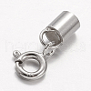 Rhodium Plated 925 Sterling Silver Spring Ring Clasps STER-P005-11-2