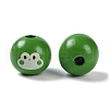 Animal Themes Printed Wood European Beads WOOD-M013-01F-2