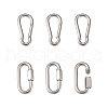 6Pcs 2 Style 304 Stainless Steel Rock Climbing Carabiners STAS-TA0001-33P-11
