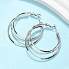 Brass Triple Hoop Earrings for Women EJEW-U050-02P-2