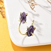 Natural Amethyst Cuff Rings RJEW-B122-02G-03-1