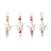 Summer Beach Dyed Synthetic Turquoise Connector Charms PALLOY-JF03747-03-1