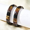 Sqaure Natural Tiger Eye Beads Stretch Bracelets for Women Men BJEW-C097-06U-3