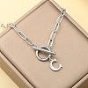 Stainless Steel Paperclip Chain Initial Necklaces with OT Clasps WGD6039-03-1