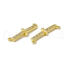 Rack Plating Brass Micro Pave Clear Cubic Zirconia Connector Charms KK-C007-37G-J-3
