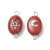 Natural Mixed Stone Connector Charms PALLOY-JF02729-3