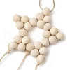 Star Wood Beads Pendant Decorations HJEW-TA00300-4
