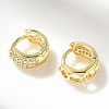 Brass Micro Pave Clear Cubic Zirconia Hoop Earrings EJEW-D311-103G-5