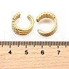 Brass Micro Pave Clear Cubic Zirconia Cuff Earrings EJEW-F370-38B-G-5