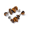 Natural Tiger Eye Dangle Stud Earrings EJEW-JE06371-03-3