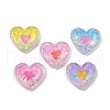 Transparent Heart Resin Cabochons RESI-R465-07-1