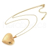 304 Stainless Steel Heart Locket Pendant Cable Chain Necklaces for Women NJEW-M050-04C-G-4