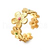 304 Stainless Steel Enamel Open Cuff Rings RJEW-M072-19G-2