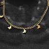 304 Stainless Steel Twisted Chain Necklaces with Butterfly Charm Tassel NJEW-R023-06G-3