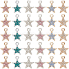 SUNNYCLUE 36Pcs 6 Colors Alloy Rhinestone Pendants RB-SC0001-16-1