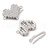 Brass Micro Pave Clear Cubic Zirconia Hook and S-Hook Clasps KK-S388-05P-01-2