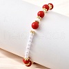 ABS Imitation Pearl Round Beads Stretch Bracelets for Women BJEW-D317-10A-G-3