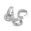 Clear Cubic Zirconia Donut Dangle Hoop Earrings EJEW-E277-01P-2