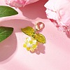 Flower Acrylic & Glass Pearl Pendant Decorations HJEW-MZ00219-01-1
