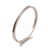 Egg Shaped 201 Stainless Steel Grooved Hinged Bangles STAS-G306-01P-1