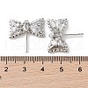 Brass with Clear Cubic Zirconia Stud Earring Findings KK-G491-56P-3