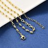 Brass Oval and Rondelle Link Chain Necklaces NJEW-M108-32G-4